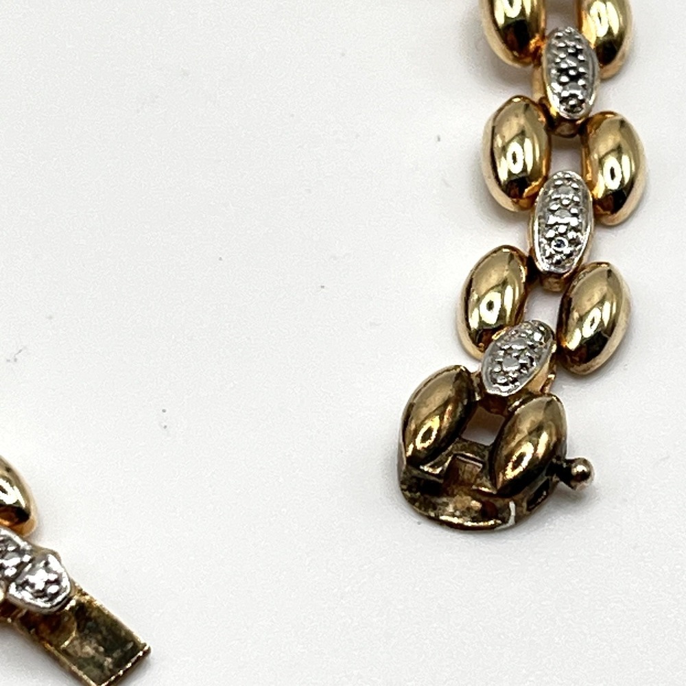 Vintage Ross Simons Panther Link Bracelet Gold Over 925 Sterling Vermeil 6.5" - Picture 4 of 6